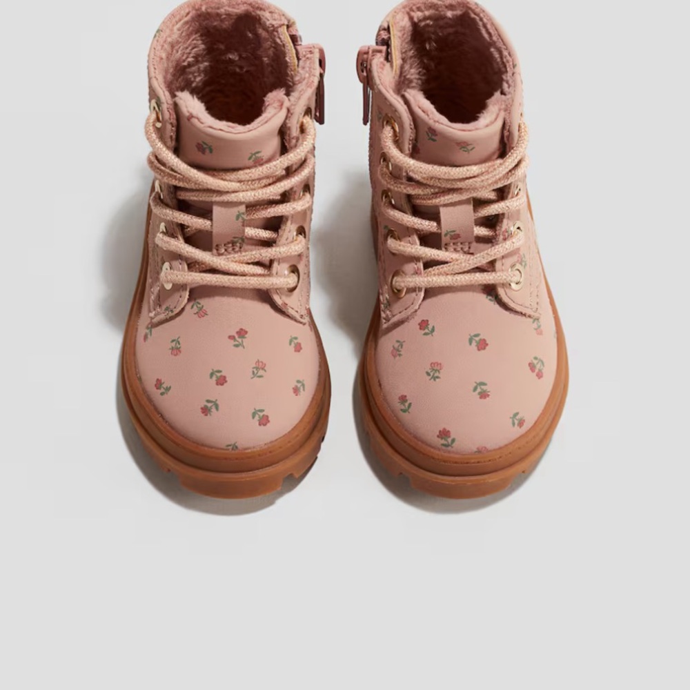H&M Pink Kids Boots with Floral Pattern